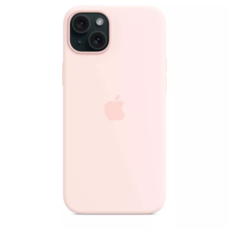 Apple silicone hoesje met MagSafe iPhone 15 Plus lichtroze