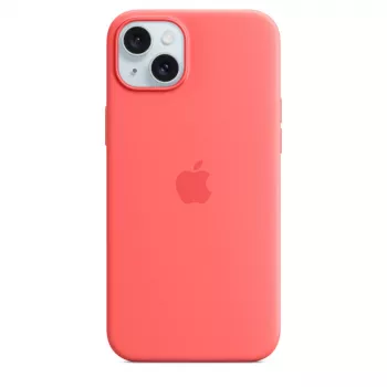 Apple silicone hoesje met MagSafe iPhone 15 Plus guave