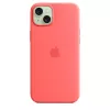 Apple silicone hoesje met MagSafe iPhone 15 Plus guave