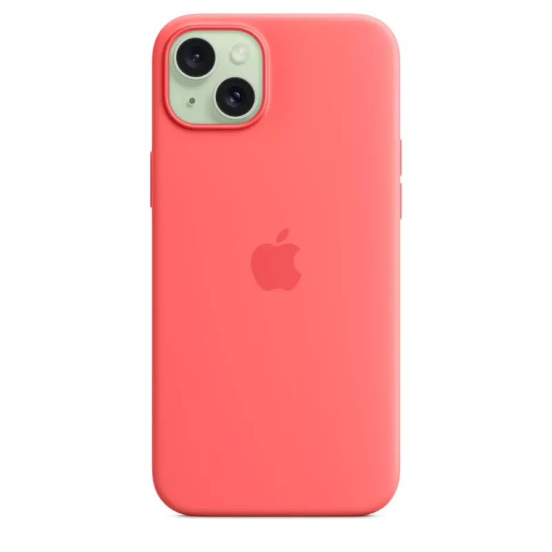 Apple silicone hoesje met MagSafe iPhone 15 Plus guave