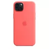 Apple silicone hoesje met MagSafe iPhone 15 Plus guave