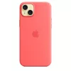 Apple silicone hoesje met MagSafe iPhone 15 Plus guave