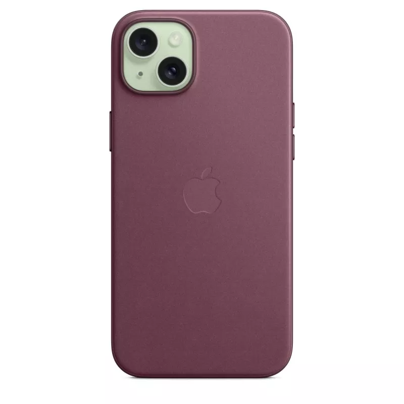 Apple FineWoven hoesje met MagSafe iPhone 15 Plus mulberry