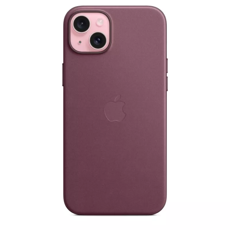Apple FineWoven hoesje met MagSafe iPhone 15 Plus mulberry