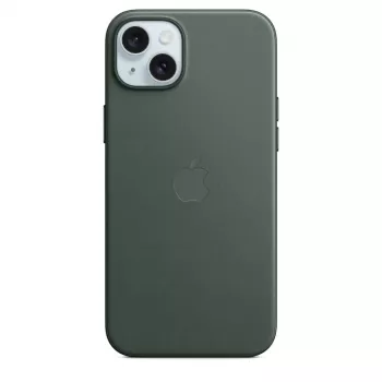 Apple FineWoven hoesje met MagSafe iPhone 15 Plus evergreen
