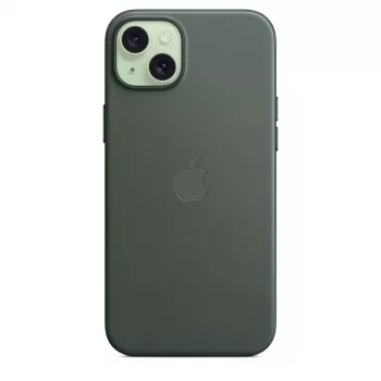 Apple FineWoven hoesje met MagSafe iPhone 15 Plus evergreen