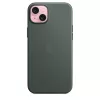 Apple FineWoven hoesje met MagSafe iPhone 15 Plus evergreen