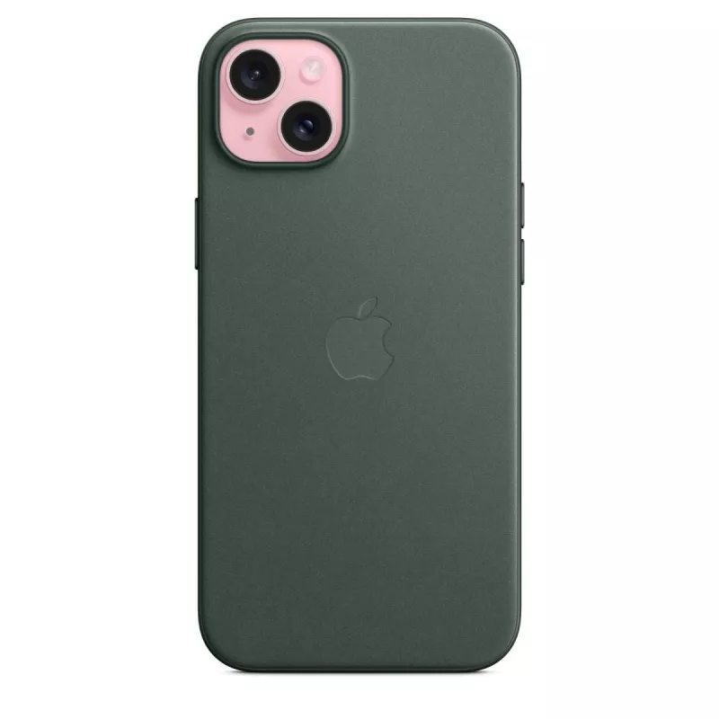 Apple FineWoven hoesje met MagSafe iPhone 15 Plus evergreen