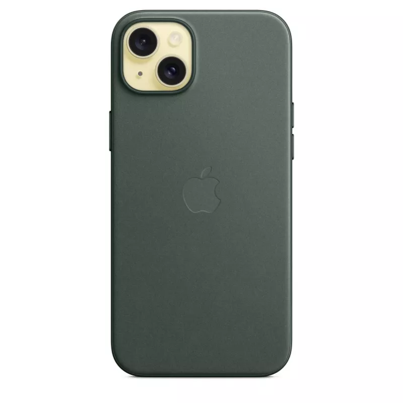 Apple FineWoven hoesje met MagSafe iPhone 15 Plus evergreen