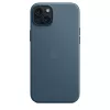 Apple FineWoven hoesje met MagSafe iPhone 15 Plus Pacific Blue
