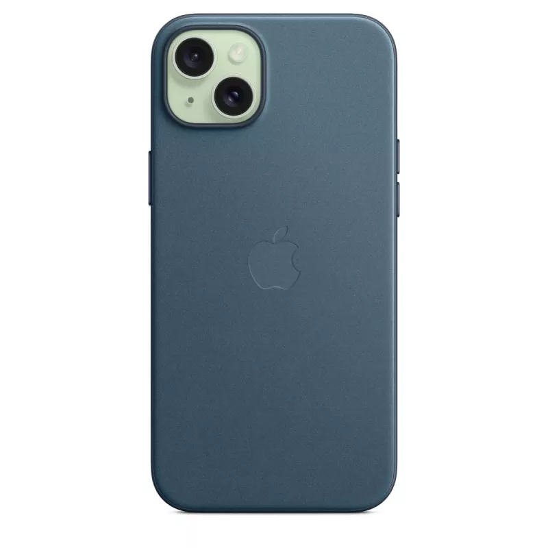 Apple FineWoven hoesje met MagSafe iPhone 15 Plus Pacific Blue