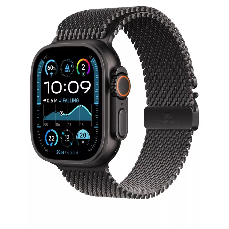 APPLE 49mm zwarte titanium Milanees lus - small