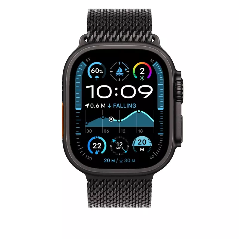 APPLE 49mm zwarte titanium Milanees lus - small