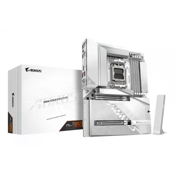 GIGABYTE B850 AORUS STEALTH ICE ATX-moederbord voor AMD socket AM5 — B850, 14+2+2 VRM, DDR5 tot 8200 MHz (OC), 2×PCIe5, 2×PCIe4 M.2, Wi‑Fi 7, 5GbE