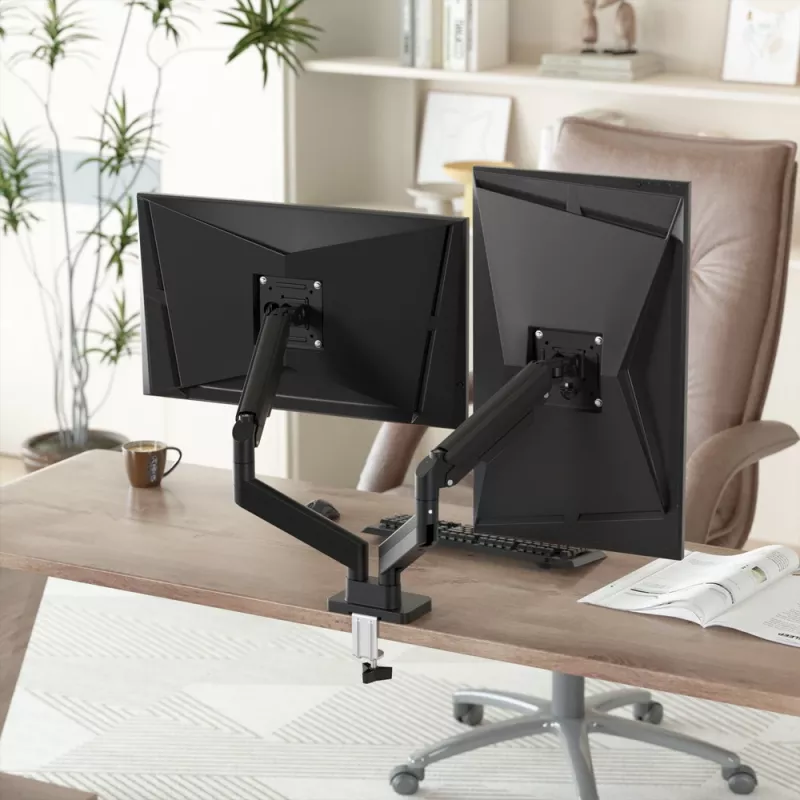 GEMBIRD op bureau gemonteerde verstelbare dubbele monitorarm 17-32 inch, zwart