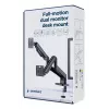 GEMBIRD op bureau gemonteerde verstelbare dubbele monitorarm 17-32 inch, zwart