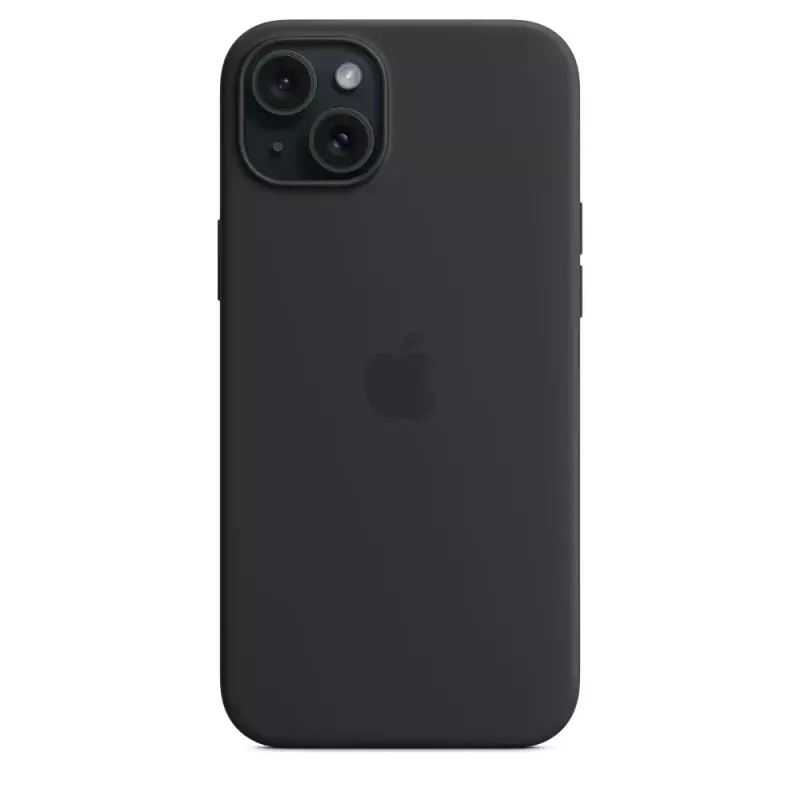 Apple silicone case met MagSafe iPhone 15 Plus zwart