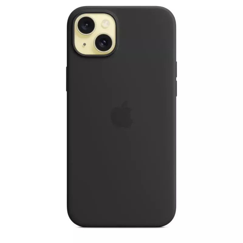 Apple silicone case met MagSafe iPhone 15 Plus zwart