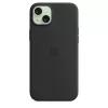 Apple silicone case met MagSafe iPhone 15 Plus zwart