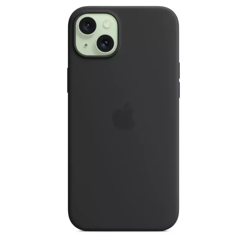 Apple silicone case met MagSafe iPhone 15 Plus zwart