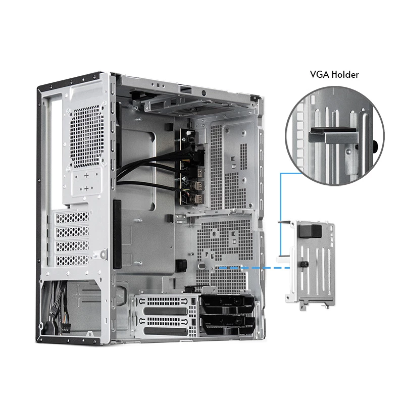 Chieftec BS-20B-OP Mini Tower pc-behuizing, microATX/Mini-ITX, zonder voeding, 2x 3,5″, 2x 2,5″, 1x 5,25″ bay, max. videokaart 270 mm, USB-C, 90 mm ventilator, zwart