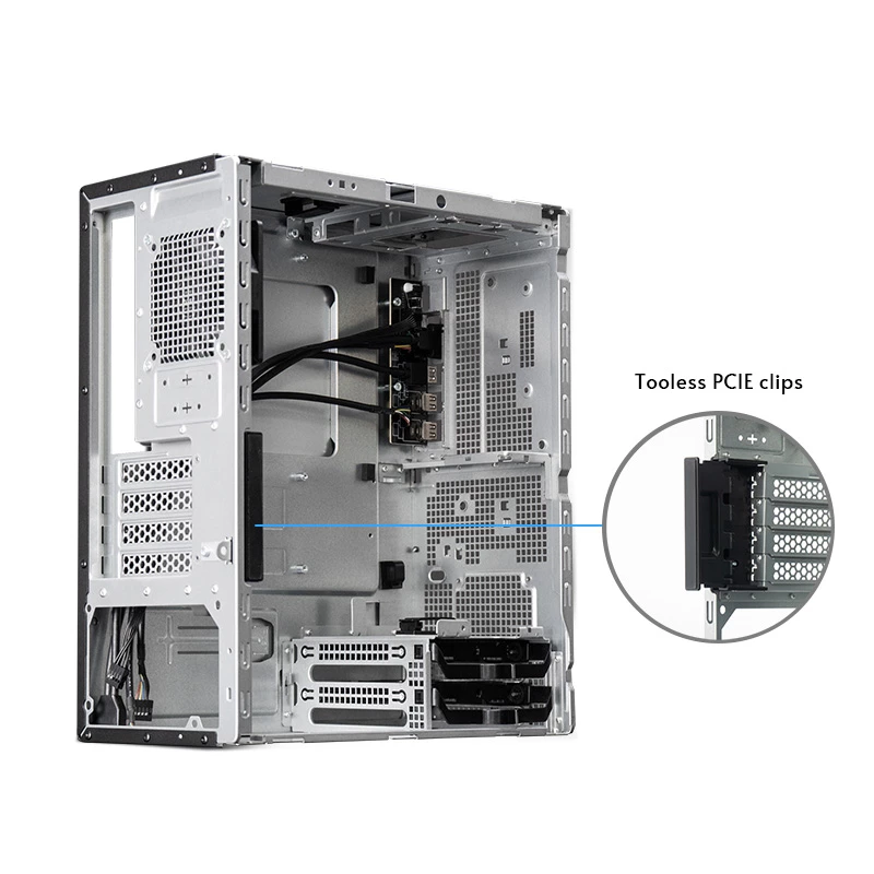 Chieftec BS-20B-OP Mini Tower pc-behuizing, microATX/Mini-ITX, zonder voeding, 2x 3,5″, 2x 2,5″, 1x 5,25″ bay, max. videokaart 270 mm, USB-C, 90 mm ventilator, zwart
