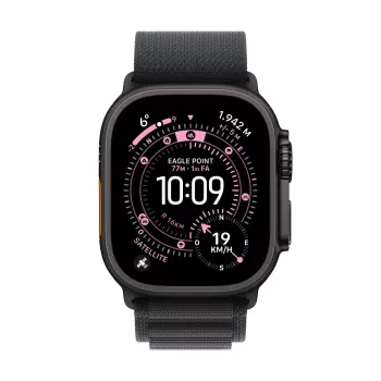 Smartwatch Apple Watch Ultra 3 GPS + Cellular 49mm Black Titanium behuizing met Black Alpine Loop Medium