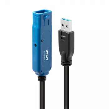 Lindy 8m USB 3.0 Active Extension Pro, 8 m, USB A, USB A, USB 3.2 Gen 1 (3.1 Gen 1), 5 Gbit/s, zwart