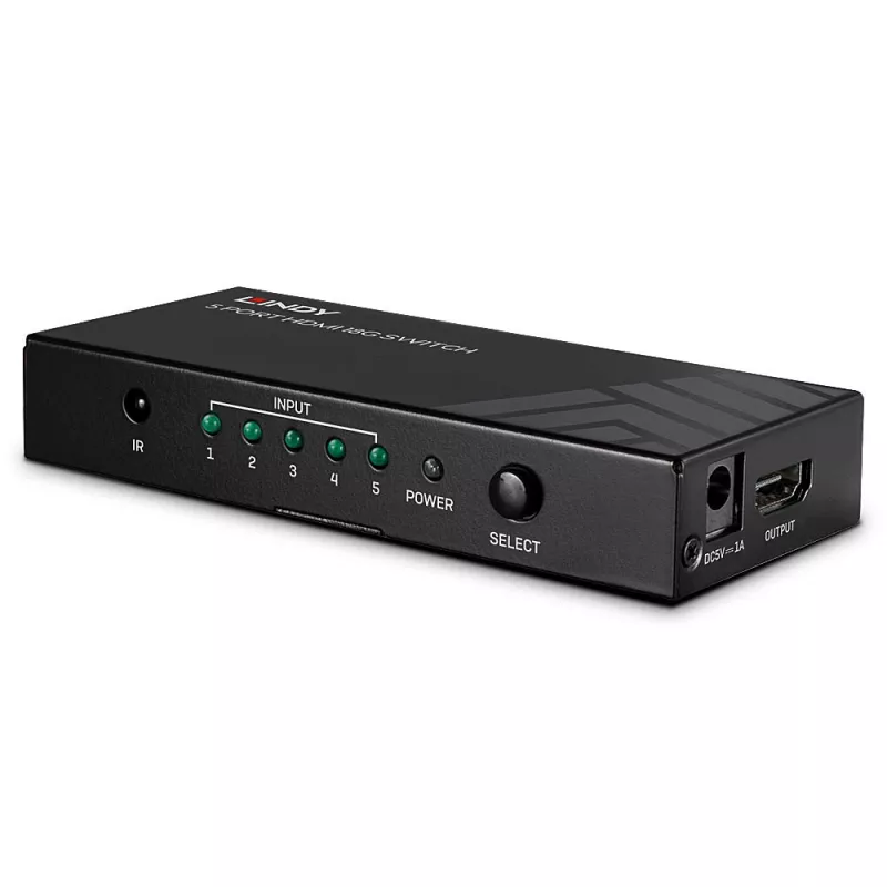 Lindy 38233 5-poorts HDMI 2.0 18G-switch, 5x HDMI, desktop