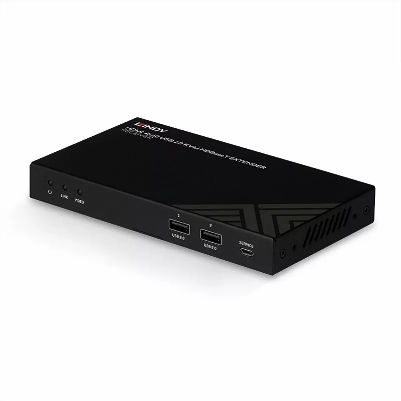Lindy 150m Cat.6 HDMI 4K60, IR, RS-232 & Audio HDBaseT KVM-extender, receiver