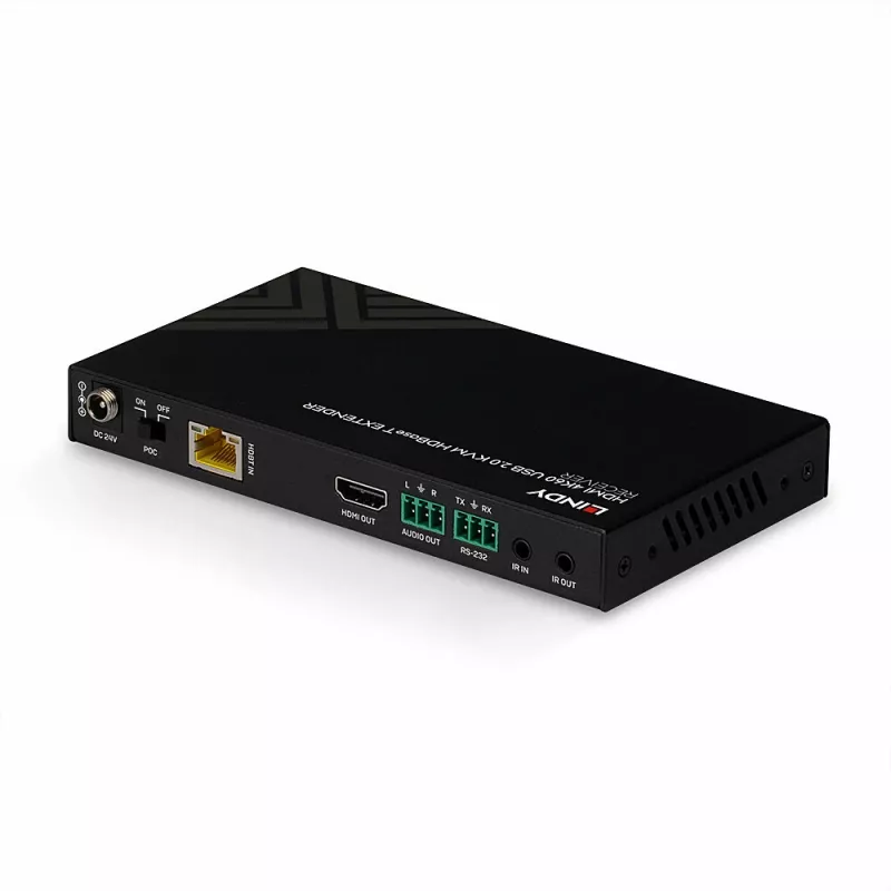 Lindy 150m Cat.6 HDMI 4K60, IR, RS-232 & Audio HDBaseT KVM-extender, receiver