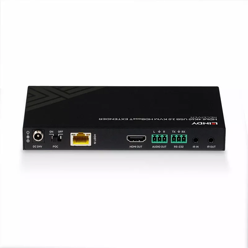 Lindy 150m Cat.6 HDMI 4K60, IR, RS-232 & Audio HDBaseT KVM-extender, receiver
