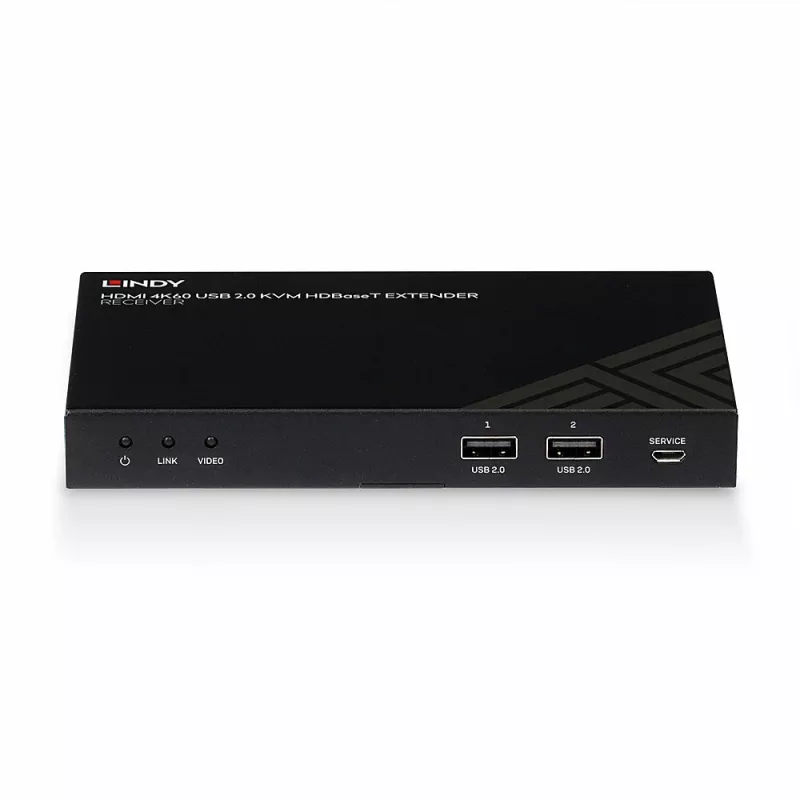 Lindy 150m Cat.6 HDMI 4K60, IR, RS-232 & Audio HDBaseT KVM-extender, receiver