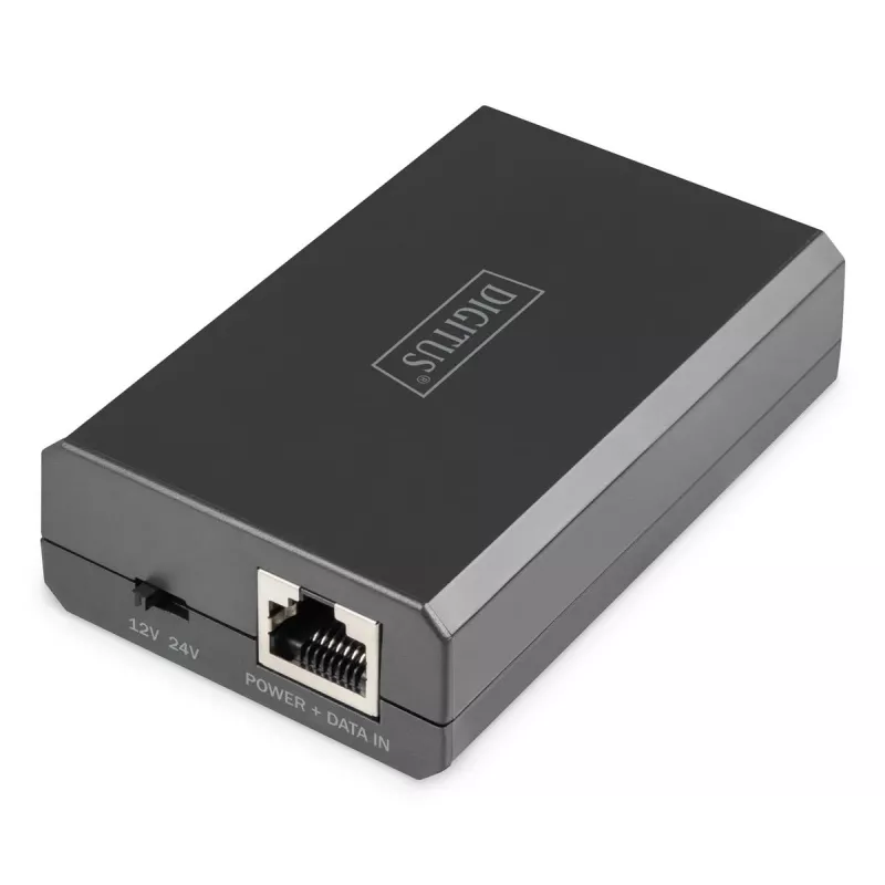 DIGITUS DN-95211 Gigabit Ethernet PoE-splitter, 802.3af/at/bt, 51 W, 10/100/1000 Mbps, zwart