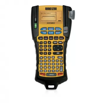 DYMO RHINO 5200 industriële labelprinter | labelapparaat-kit met koffer | tijdbesparende sneltoetsen, print snel, duurzaam labelapparaat voor bouwplaatsen en veeleisende labeltaken (EU-stekker Type-C)