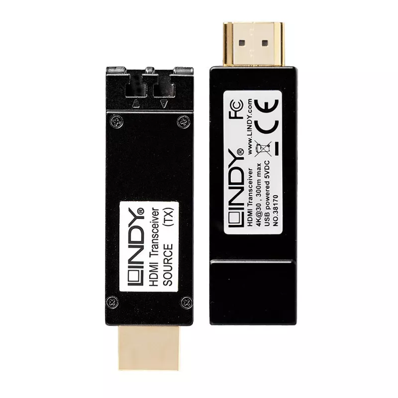AV-zender & -ontvanger Lindy 300m glasvezel HDMI 4K30 extender