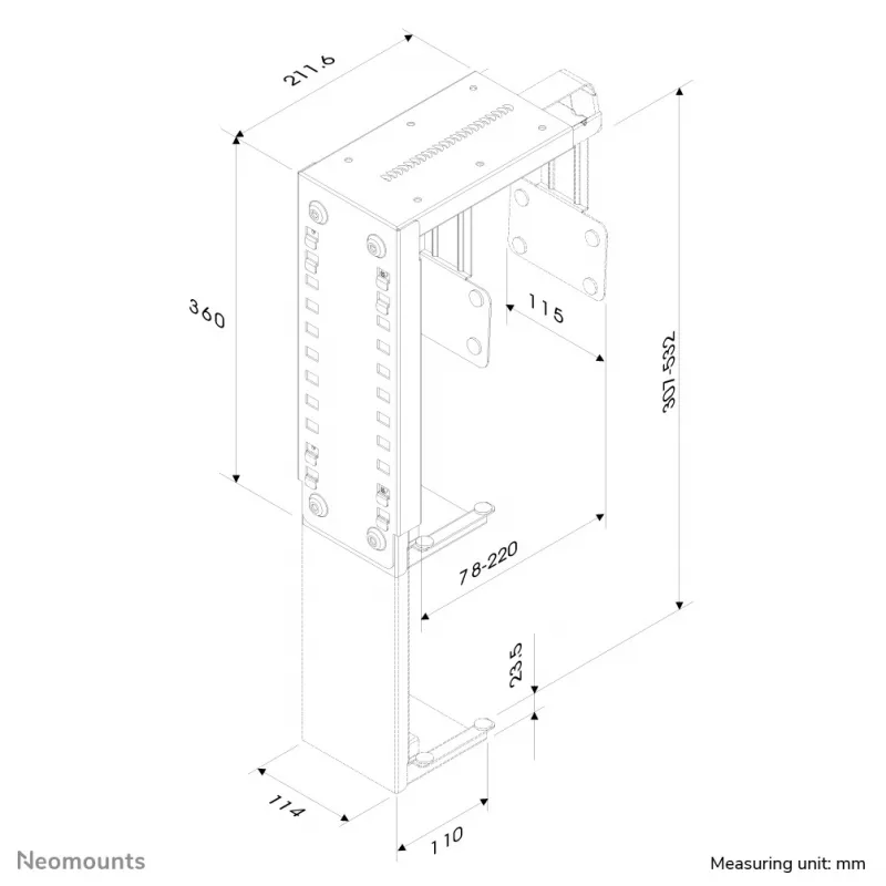 Neomounts CPU-D100 zwart CPU-houder - max. 30 kg - universeel