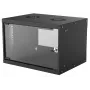Wandgemonteerde netwerkkast INTELLINET 714143 — 6U 19 inch, 540×400×353 mm, verzinkt staal, glazen front, IP20, max. 50 kg