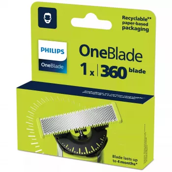 Scheermes Philips Norelco OneBlade QP410/50 — 1 vervangbare kop, zwart, afwasbaar, na 4 maanden vervangen