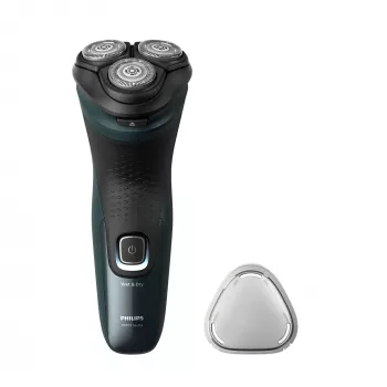 Elektrisch scheerapparaat Philips 3000X Series X3052/00 — roterend, 3-voudige scheerkop, nat & droog, NiMH-accu, 45 min. looptijd, trimmer, zwart/groen