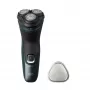 Elektrisch scheerapparaat Philips 3000X Series X3052/00 — roterend, 3-voudige scheerkop, nat & droog, NiMH-accu, 45 min. looptijd, trimmer, zwart/groen