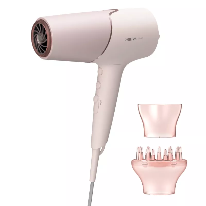 Haardroger Philips BHD530/00 2300 W, 6 snelheids-/6 warmtestanden, ionisch, Cool Shot, diffusor & concentrator, roze