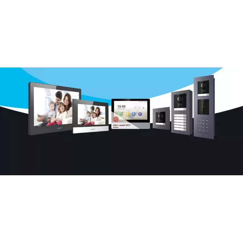 Hikvision DS-KH6320Y-WTE2 tweedraads binnenmonitor voor videodeurintercom, 7 inch, zwart