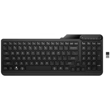 Draadloze muis HP 475 Dual-Mode — QWERTY volledige grootte, RF + Bluetooth 5.3, numeriek toetsenblok, zwart, 376×153×19 mm