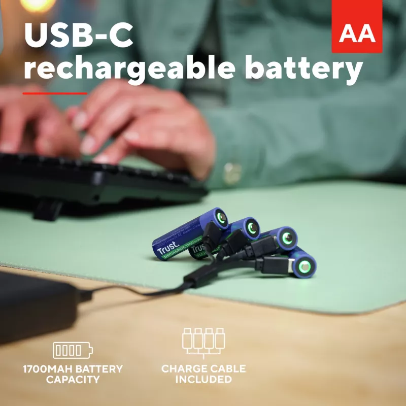 Trust 25631 huishoudbatterij oplaadbare batterij AA
