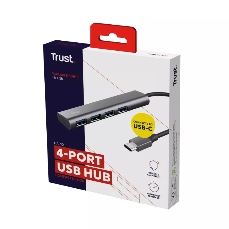 Trust Halyx USB 3.2 Gen 1 (3.1 Gen 1) Type-A 5 Mbit/s grijs