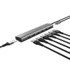 Trust Halyx 24967 USB-hub met 7 poorten, USB 3.2 Gen 1, Type-A, 5000 Mbit/s, zilver