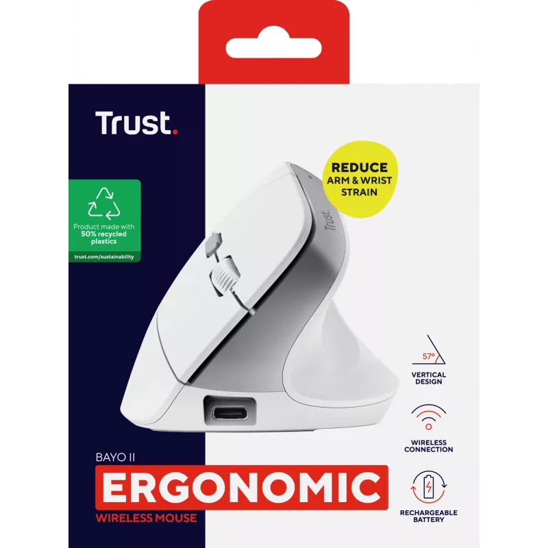 Trust Bayo II muis kantoor rechtshandig RF draadloos optisch 2400 DPI