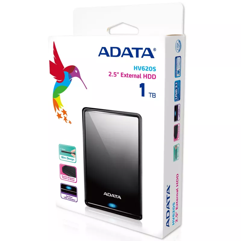 ADATA HV620S externe harde schijf 1 TB 2,5 inch Micro-USB B 3.2 Gen 1 (3.1 Gen 1) zwart