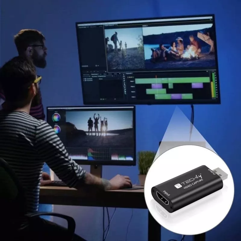 Techly I-USB-VIDEO-1080TY HDMI-naar-USB videograbber, 1920x1080 (1080p)